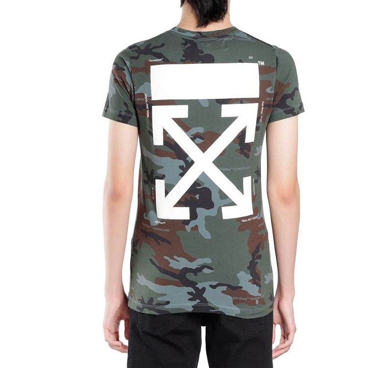 Off-White Unfinished Slim Fit Short Sleeve Ordinary Version Camouflage OMAA027E191850179901