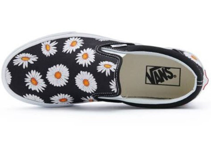 Vans Daisy Slip-On 2019Ss Flower Patterns Street Style Black And White VN0A38F7TOZ