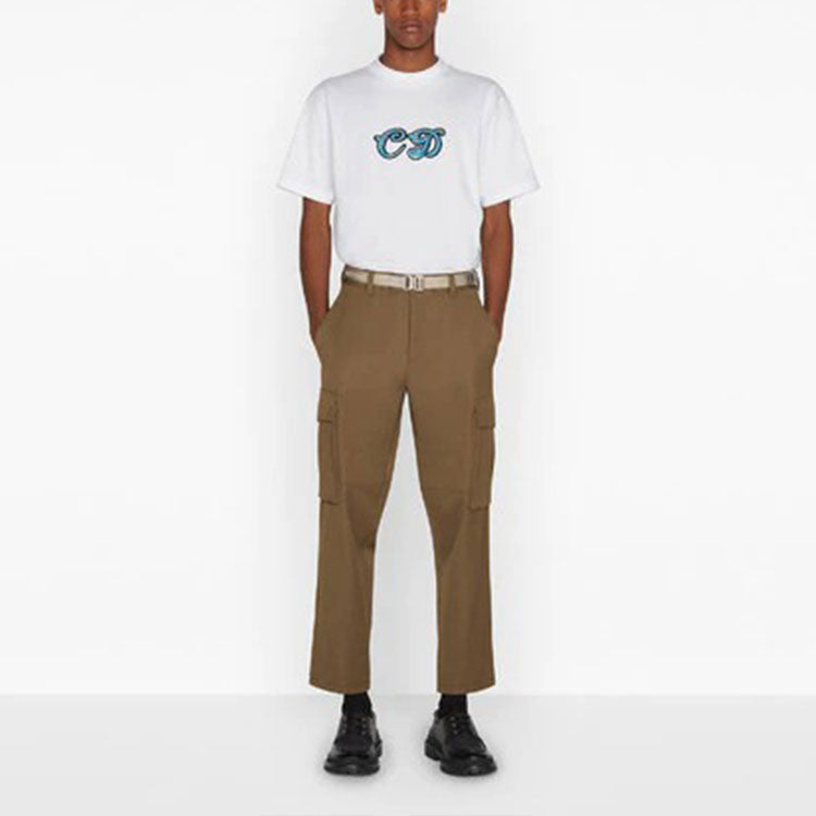 Men's DIOR x KENNY SCHARF Crossover FW21 Knit Material Short Sleeve White 193J649A0677-C085