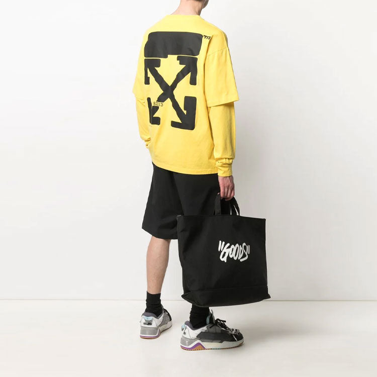Off-White Casual Alphabet Printing Long Sleeves Version Yellow OMAB022S21JER0051910