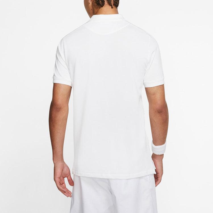 Nike Slim Fit Breathable Solid Color Casual Short Sleeve Polo Shirt White BQ4462-100