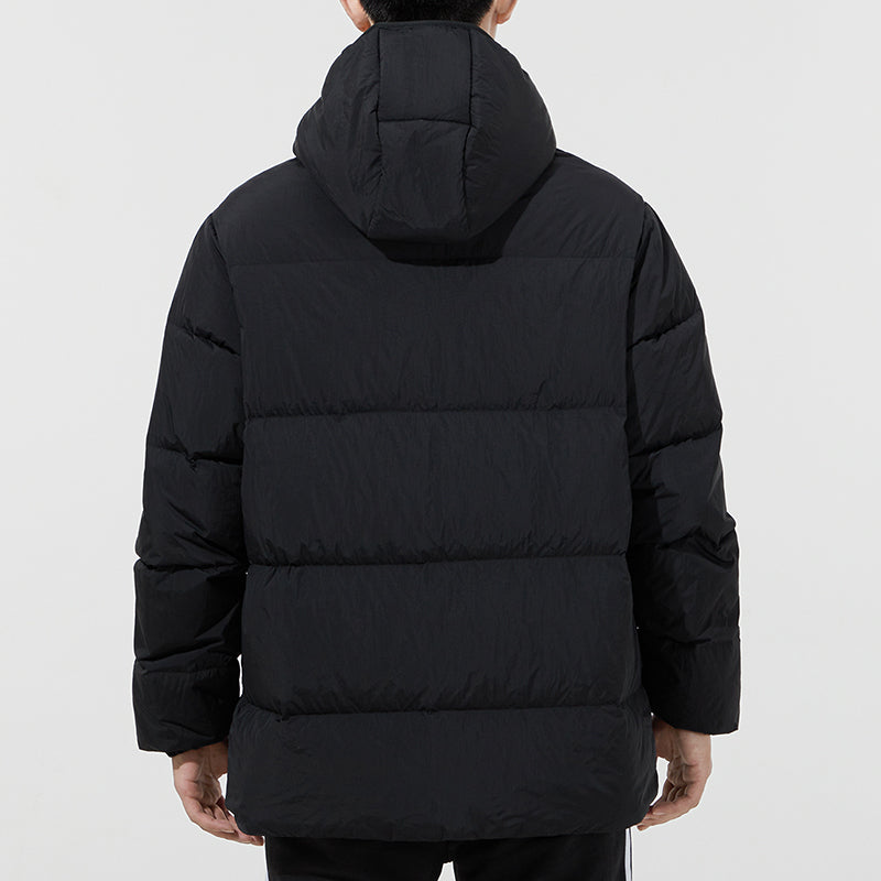 adidas originals Solid Color hooded down Jacket Black H13564