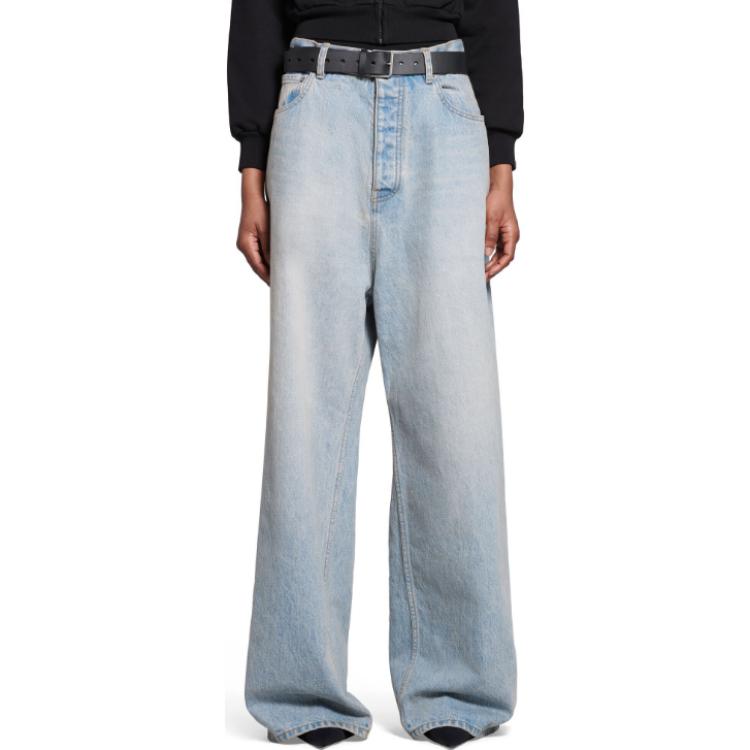 (WMNS) Balenciaga Baggy Jeans 'Light Blue' 773763TJW794076