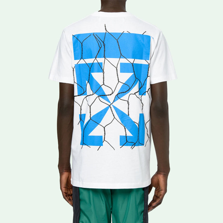 Off-White Green Fence Arrows T-Shirt Arrow Printing Short Sleeve White OMAA027S201850020130