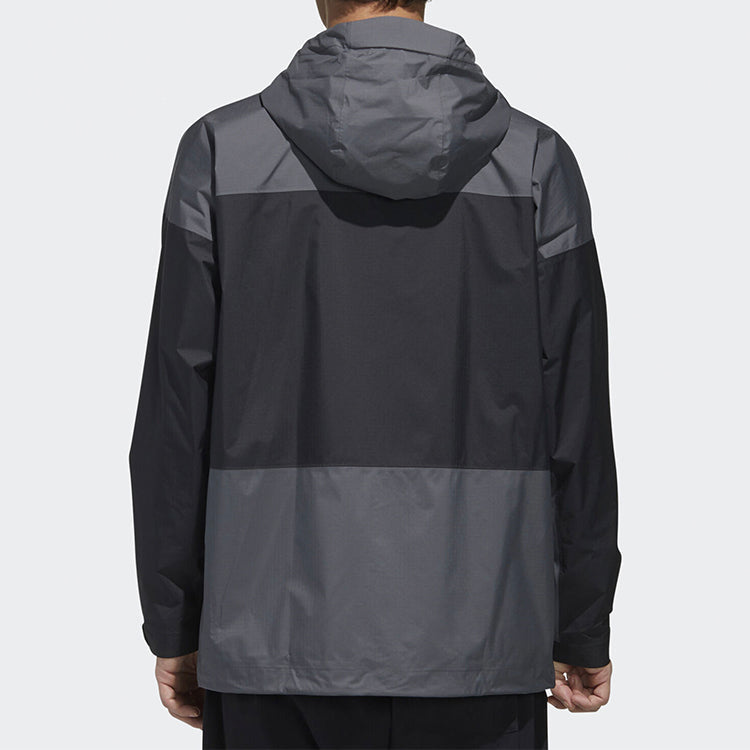 adidas Logo Alphabet Splicing Jacket Black Gray FN0833