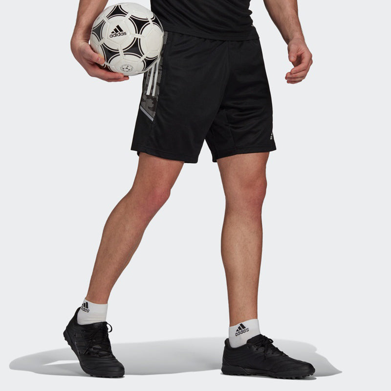 adidas Con21 Tr Sho Side Splicing Soccer/Football Training Running Sports Shorts Black GE5419