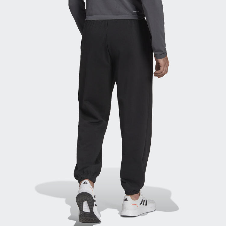 Men's adidas Logo Printing Solid Color Loose Sports Pants/Trousers/Joggers Black HC6818