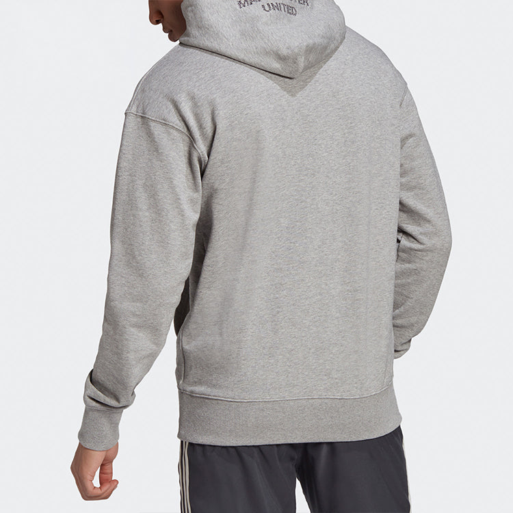 adidas 20-21 Season Manchester United Soccer/Football Training Athleisure Casual Sports hooded Pullover Gray FR3869