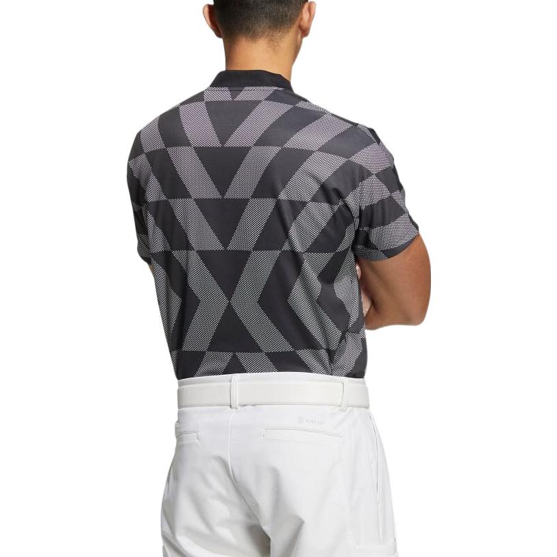 Men's adidas Colorblock Pattern Printing V Neck Short Sleeve Japanese Version Black T-Shirt HB3577