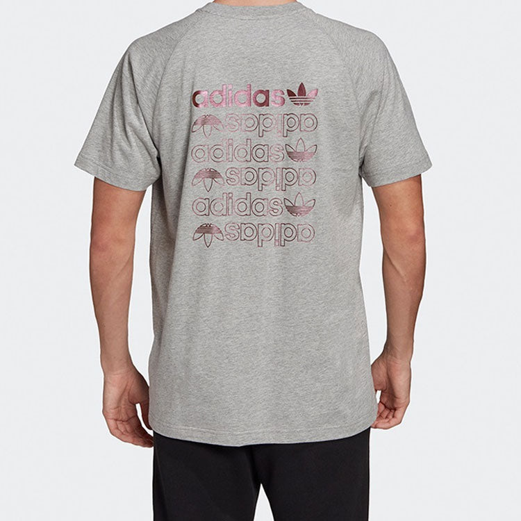 Men's adidas originals Zeno Tee Logo Short Sleeve Gray T-Shirt FS7328