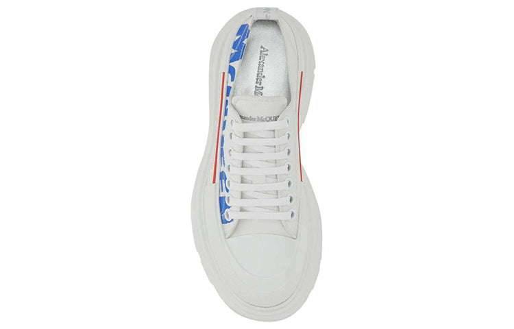 Alexander McQueen Tread Slick Sneakers 'White Blue' 682421W4RQ99357