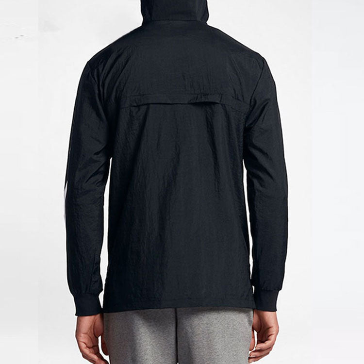 Nike Swoosh Men's Pullover Hooded Sportswear Windbreaker Black AA5010-010