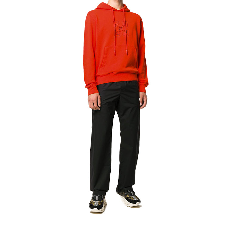 Men's Off-White Pattern Arrow Logo Red OMBB034E20FLE0032010