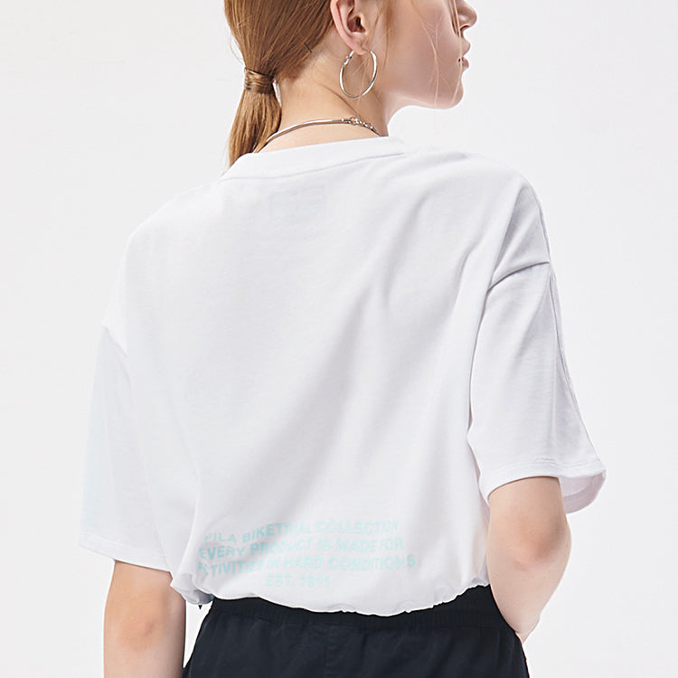 FILA FUSION Loose Sports Contrasting Colors Lacing Short Sleeve White T11W133106F-WT