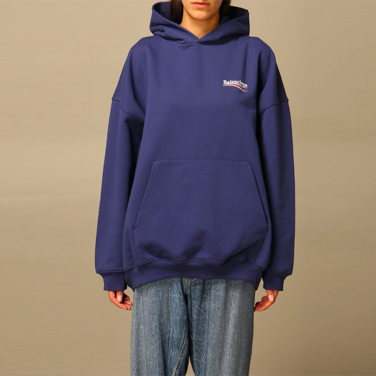 (WMNS) Balenciaga SS21 Loose Long Sleeves Hoodie Blue 620947TIV531195