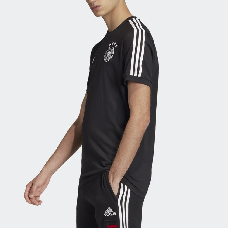 adidas Soccer/Football Germany National Team Sports Round Neck Short Sleeve Black FI1461