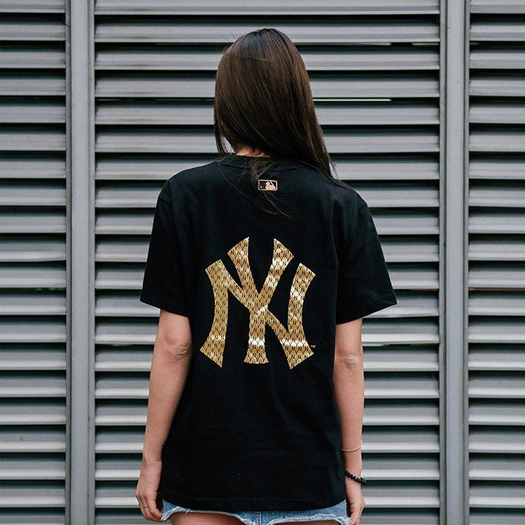 MLB New York Yankees Retro Pattern Short Sleeve Unisex Black 31TSX7031-50L