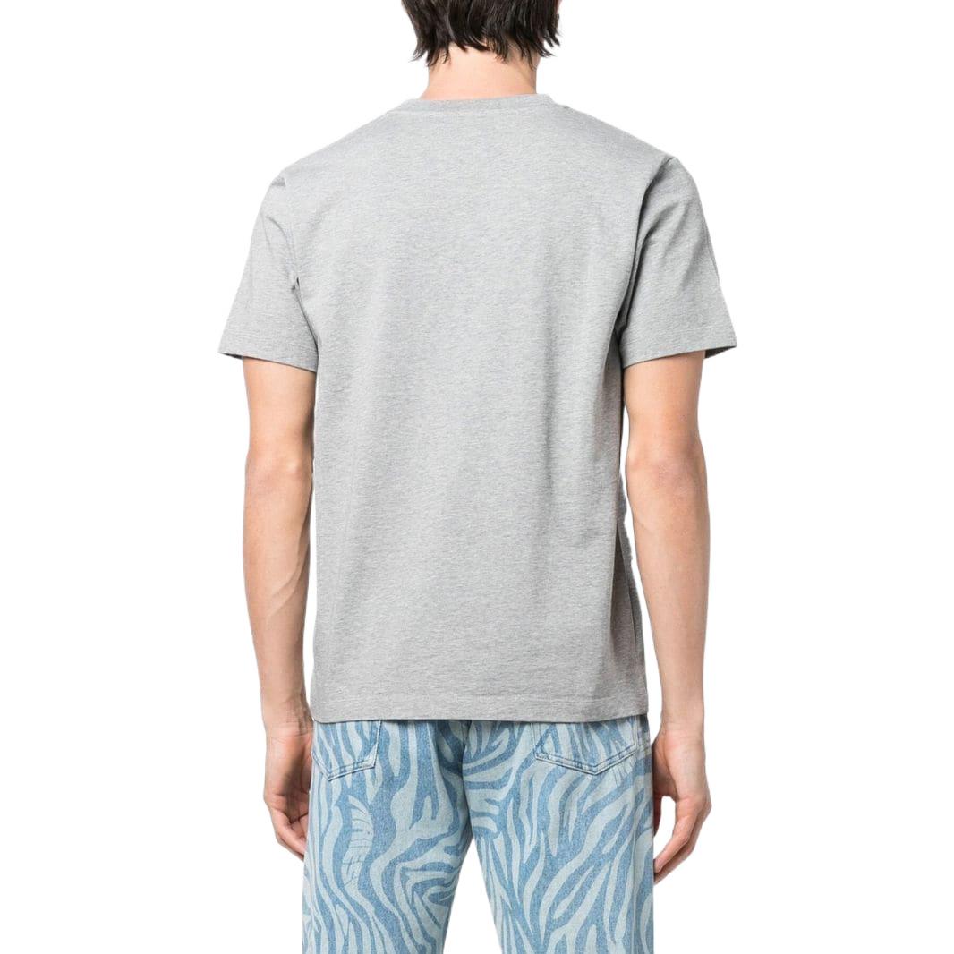Men's Off-White SS22 Solid Color Logo Printing Round Neck Short Sleeve Gray T-Shirt OMAA027C99JER0090810