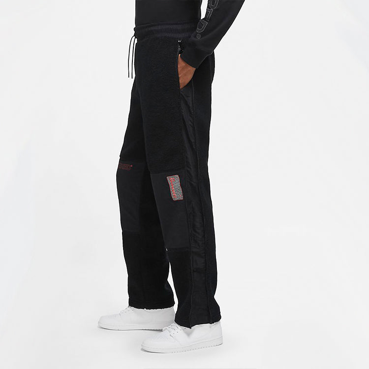 Air Jordan 23 Drawstring polar fleece Splicing Casual Sports Long Pants Black CV1099-010
