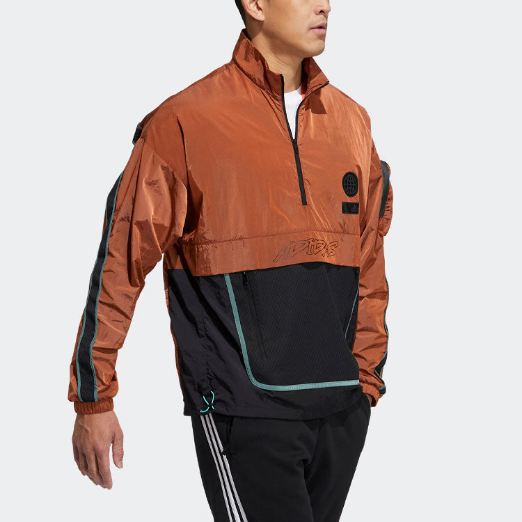 adidas Ub Wb Anorak Casual Sports Colorblock Stand Collar Jacket Orange GP0844