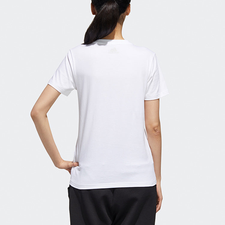 (WMNS) adidas Large Shiny Logo Short Sleeve White GK8720