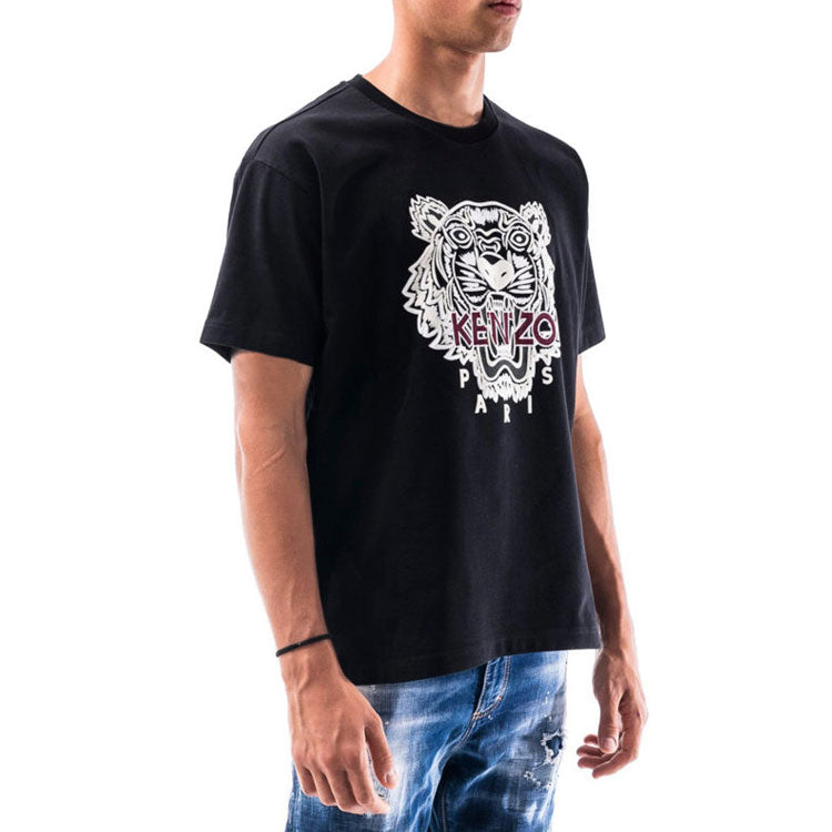 KENZO MENS Tiger Head Print Short Sleeve Black FA65TS0654YV-99