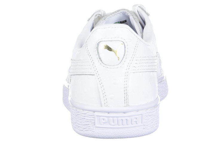 (WMNS) PUMA Basket Ostrich White Sneakers 366727-02