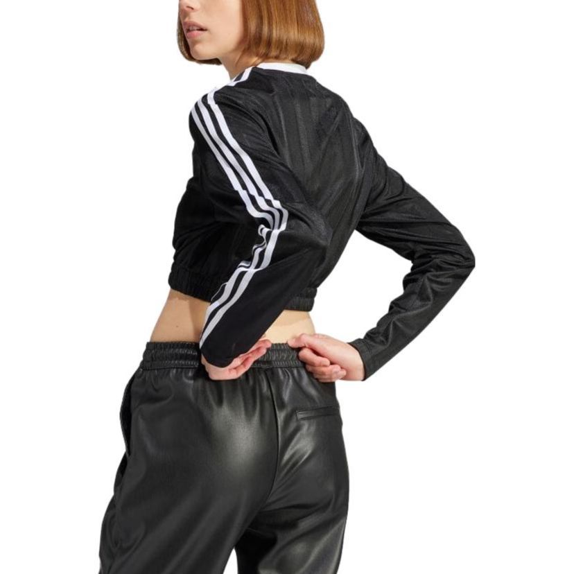 (WMNS) adidas Long Sleeve Crop Tee 'Black' IR9802