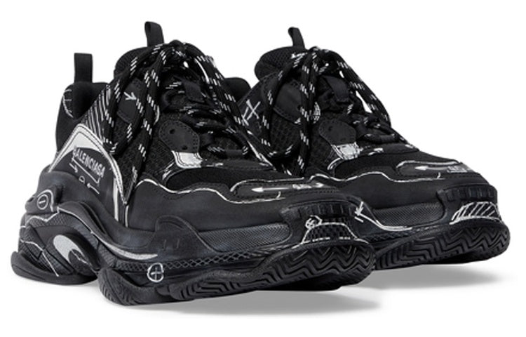(WMNS) Balenciaga Triple S Sneakers 'Black' 524039W3SRB1090