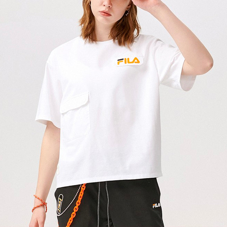 (WMNS) FILA FUSION Casual Sports Loose Short Sleeve White T11W123103F-WT