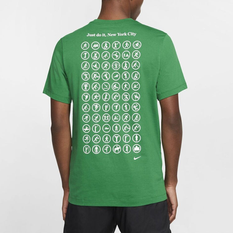 Nike City Up Athleisure Casual Sports Short Sleeve Green CV7543-302
