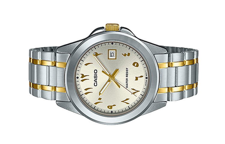 Men's CASIO Minimalistic Casual Watch Business Mens Light Gold Analog MTP-1215SG-7B3DF