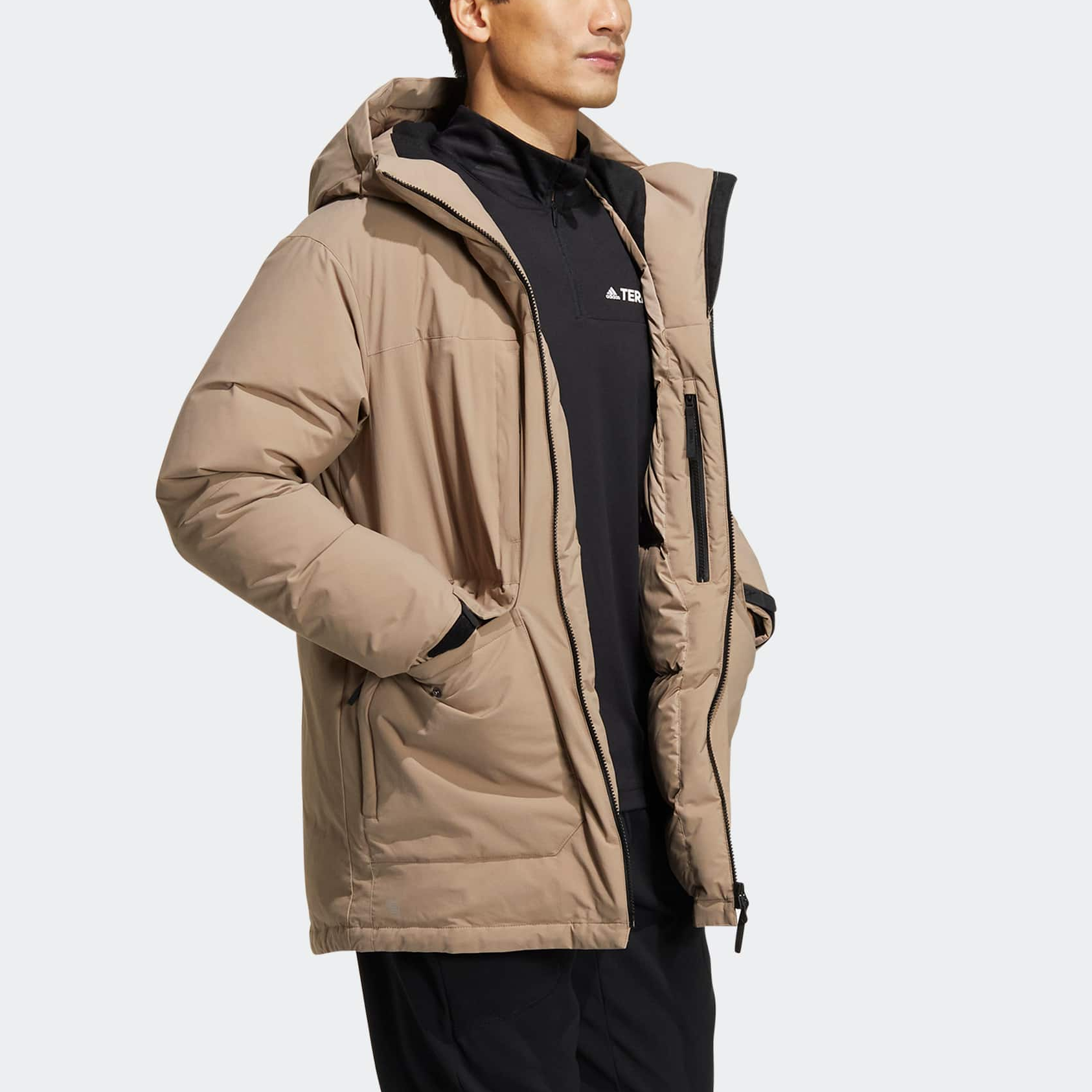 adidas Terrex Mid Down Jacket 'Brown' HR8445