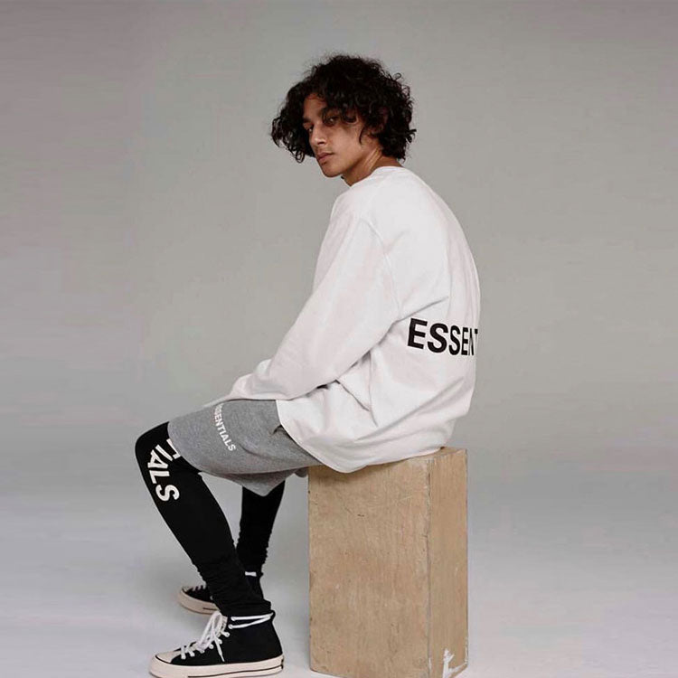 Fear of God Essentials Boxy Graphic Long Sleeve White Tee FOGYHCX-WH-01
