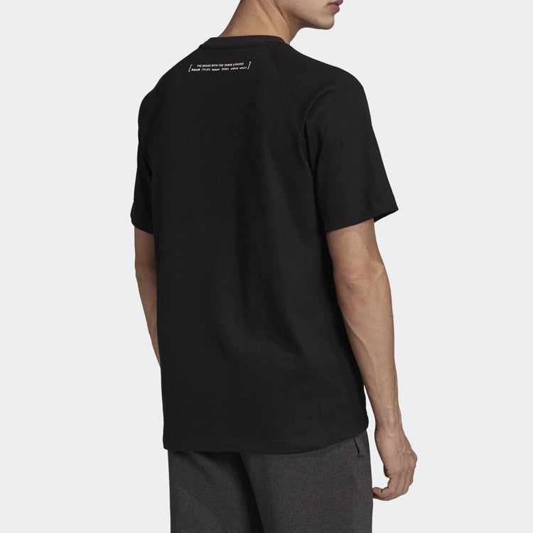 adidas Classic Pyramid logo Printing Short Sleeve Black FI7974