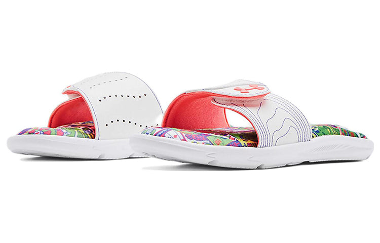 (WMNS) Under Armour Ignite 6 Graphic Footbed Slide 'White Blitz Red' 3023767-108