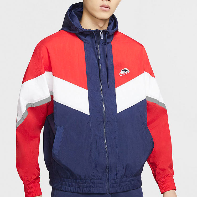 Nike Sportswear Windrunner+ hooded Windproof Reflective Jacket Red CZ0782-410