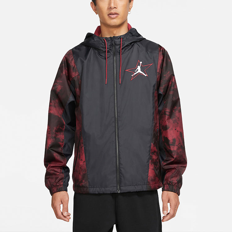 Men's Jordan Legacy AJ6 Lightweight Hooded Woven Jacket Gym Red DD5234-010