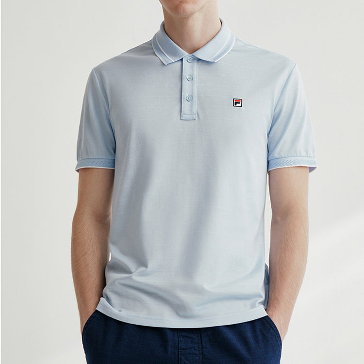 FILA Logo Embroidered Short Sleeve Polo Shirt Blue F11M028142F-LB