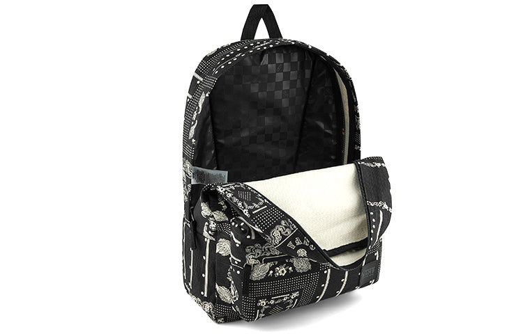 Vans Fashion Printed Backpack 'Black White' VN00021MCQ8