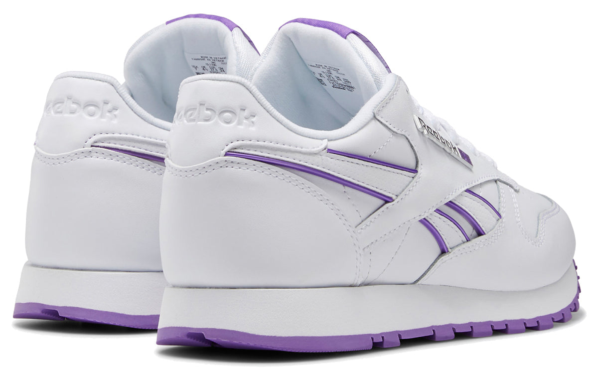 (WMNS) Reebok Classic Leather Sports Casual Shoes 'White Purple' DV8757