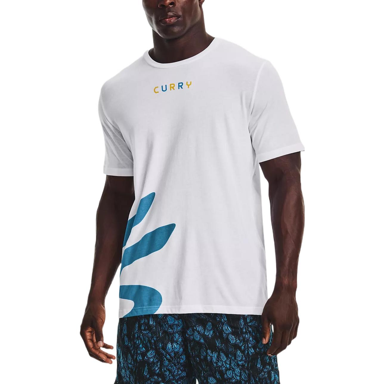 Under Armour Curry Ultra Splash T-Shirt 'White Blue' 1368317-100