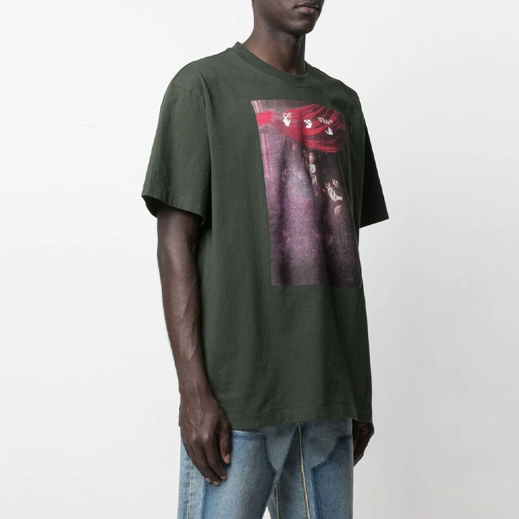 Off-White SS21 Printing Arrow Short Sleeve Loose Fit Black OMAA038S21JER0055901