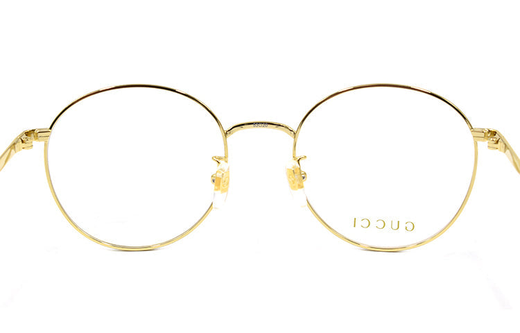Gucci Metallic Series Business Version Optical Glasses Frame Circular Black Gold GG0862OA-001