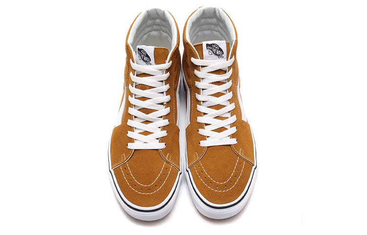 Vans SK8-HI Breathable Wear-Resistant Non-Slip Retro High Top Casual Skate Shoes Unisex Brown VN0A38GEUKT