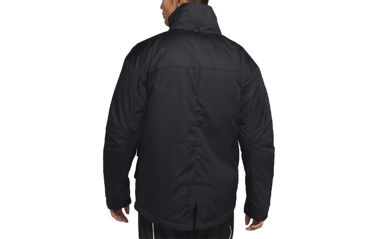 Men's Nike Stand Collar Training Sports Thermal Cotton Black Jacket DA6697-010