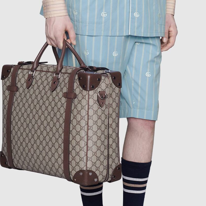 Gucci GG Striped Cotton Shorts For Men Blue 618597-ZAEF1-4681
