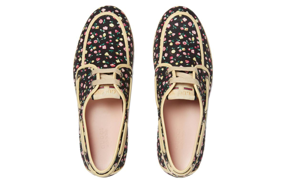 (WMNS) Gucci Liberty Floral Boat 'Black' 637577-2IC20-1086