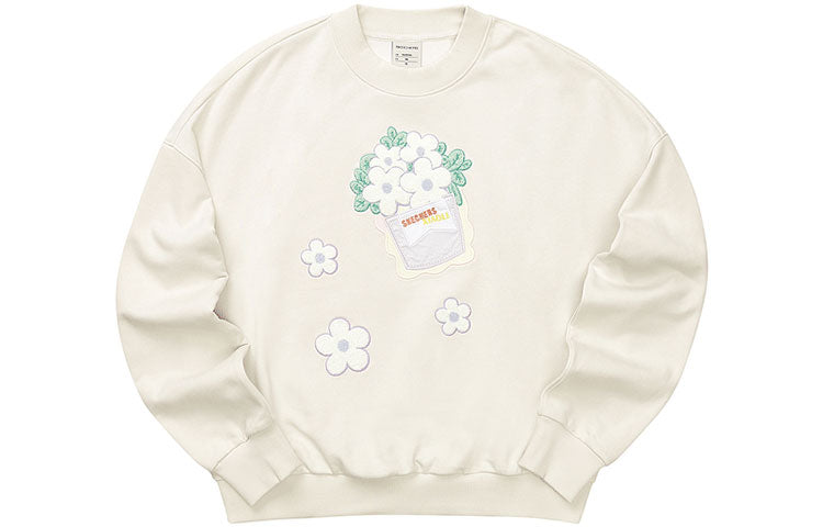 (WMNS) Skechers x XIAOLI Graphic Crew Sweater 'Grey White' L122W051