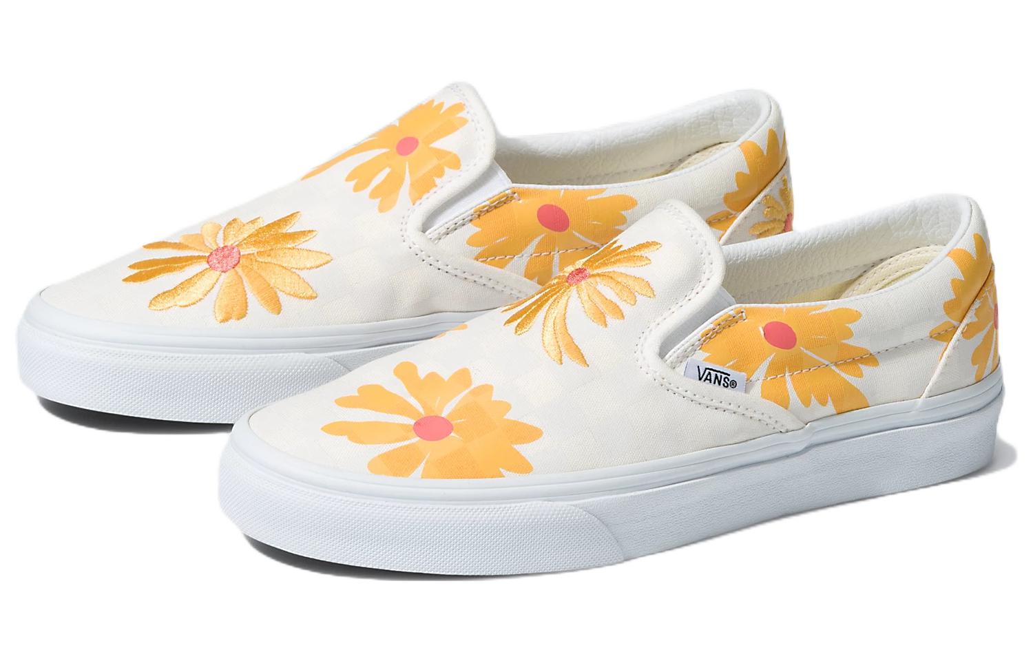 (WMNS) VansSlip-On Checkerboard Floral Shoes 'White Yellow' VN0A5AO8JVY